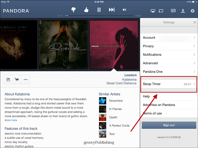Pandora lisää uniajastimen ominaisuuden iPadille
