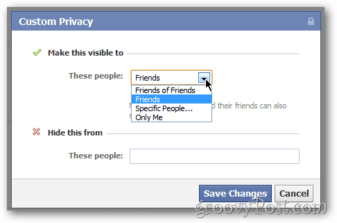 Mukautettu yksityisyyden jakaminen Facebook-päivityksiin ja -kuviin