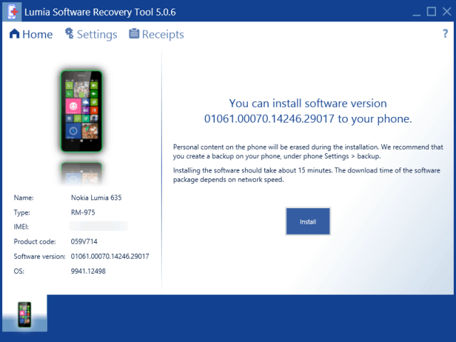 Lumia-palautustyökalu Windows 10 puhelimille