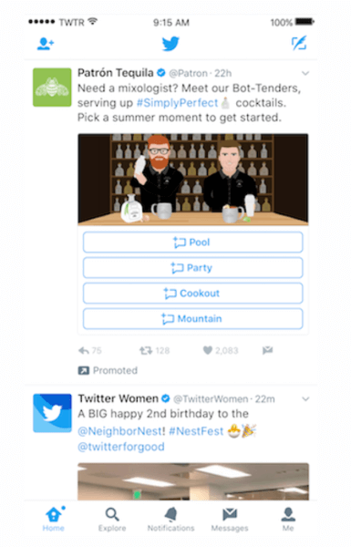Twitter toi markkinoille uudet, muokattavat suoraviestikortit.