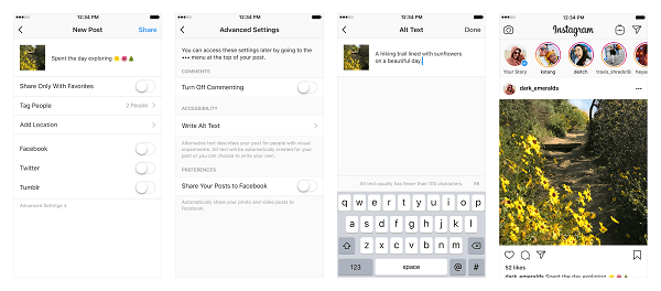 Instagram lisää kaksi uutta helppokäyttötoimintoa, jotka auttavat näkövammaisia ​​käyttäjiä pääsemään alustalla jaettuihin valokuviin ja videoihin.