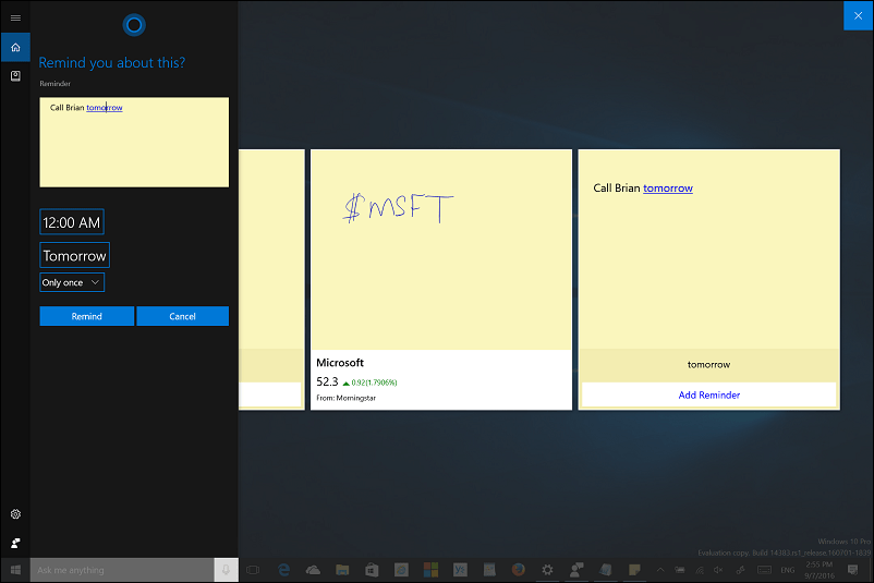 Windows 10 -vuosipäivitysvinkki: Käytä Inking -sovellusta muistilappujen ja Cortanan kanssa