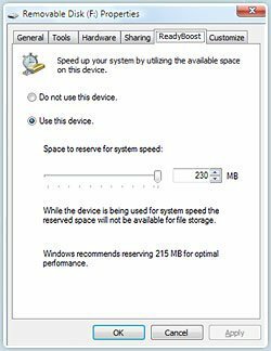 Kuinka lisätä Windows 7- ja Vista-suorituskykyä ReadyBoostin avulla