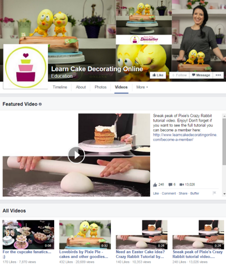 oppia kakku koristelu online facebook videoita