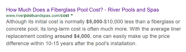 River Poolsin artikkeli lasikuitualtaan kustannuksista näkyy ensin haettaessa tätä aihetta.