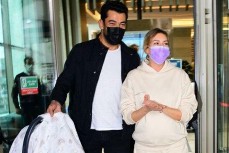 Kuvia Kenan Imirzalıoğlusta ja hänen vaimostaan ​​Sinem Kobalista lähtemässä sairaalasta
