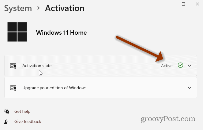 Windows 11: n aktivointi-asetukset -sivu
