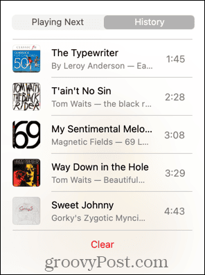Applen musiikkihistorian luettelo mac