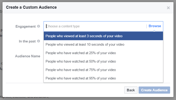 Luo oma yleisö ihmisistä, jotka ovat katsoneet vähintään kolme sekuntia edellisestä videosta.