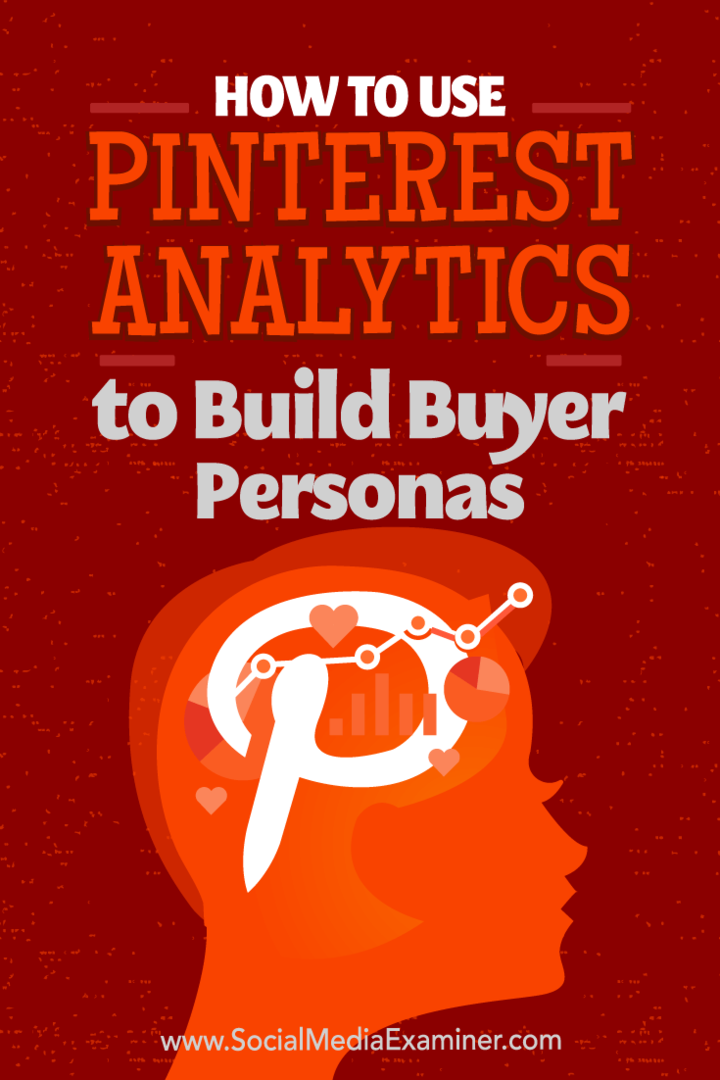 Kuinka hyödyntää Pinterest Analyticsia ostajan henkilöiden luomiseen: Social Media Examiner