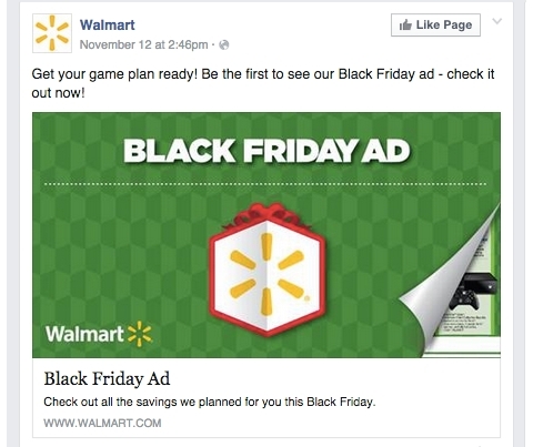 walmart facebook -päivitys