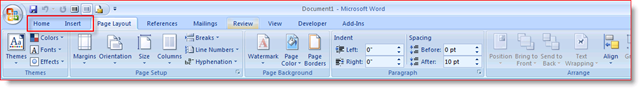 Office 2007 -työkalurivi ennen UBitMenua