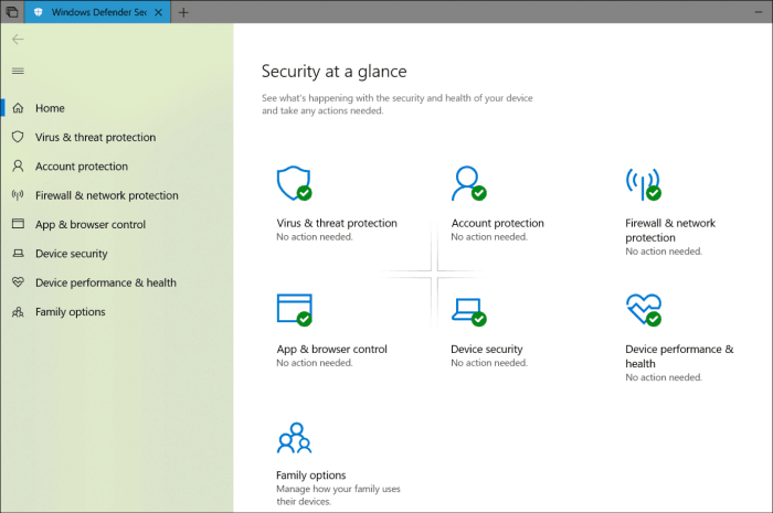 Windows Defender Security Centerin sujuvan suunnittelun päivitys