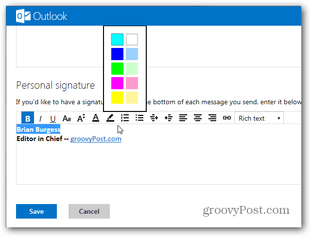 Kuinka luoda Outlook.com-allekirjoitus