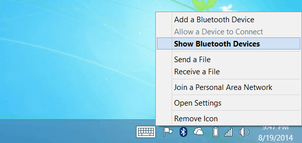 Näytä Bluetooth-laitteet