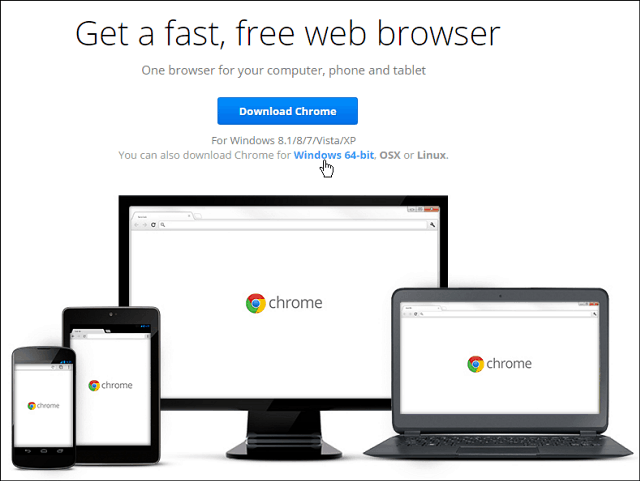 Google Chrome 64-Bit nyt saatavana Windows 7: lle tai uudemmalle