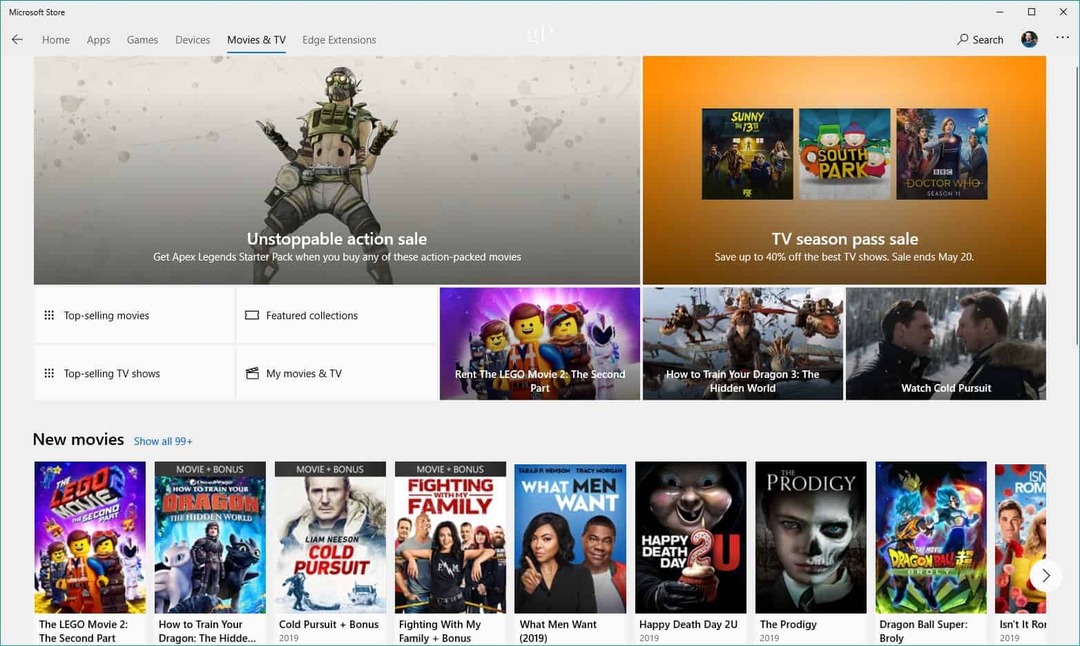 Microsoft Store -elokuva-TV