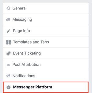 Lähetä Facebook Messenger Discover -välilehdelle, vaihe 1.