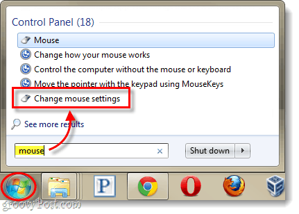 Windowsin Käynnistä-valikon hiiren asetukset