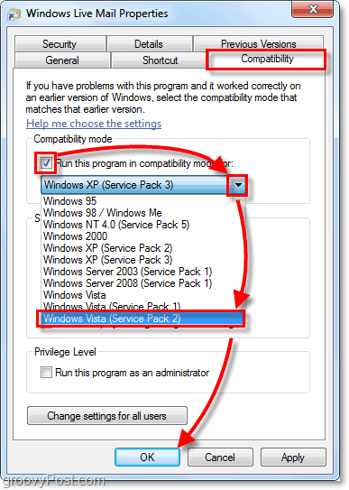 Windows Live Mail Vista -yhteensopivuus