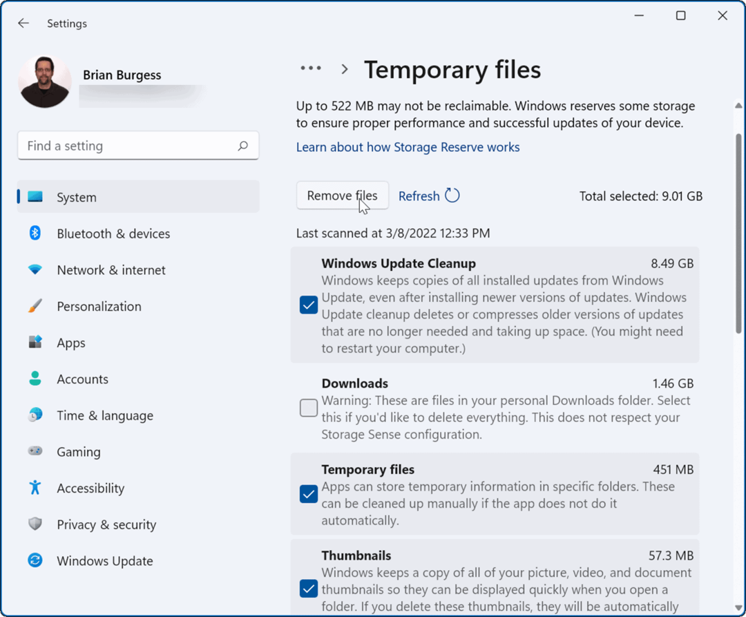 poista väliaikaiset tiedostot Windows Update Cleanup