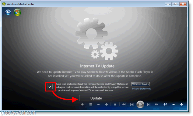 Windows 7 Media Center - asenna Internet-tv-päivitys