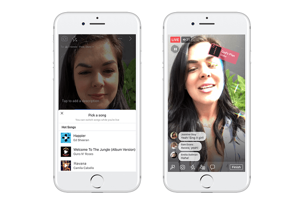 Facebook testaa Lip Sync Live -sovellusta, uutta ominaisuutta, joka on suunniteltu antamaan käyttäjien valita suosittu kappale ja teeskennellä laulavansa sitä Facebook Live -lähetyksessä.