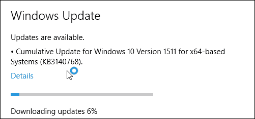 Windows 10 kumulatiivinen päivitys KB3140768