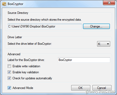 boxcryptor -asetukset