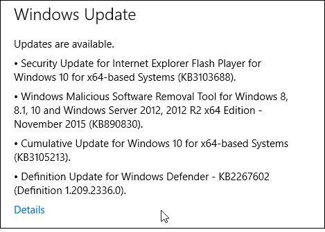 Windows 10 -päivitys KB3105213
