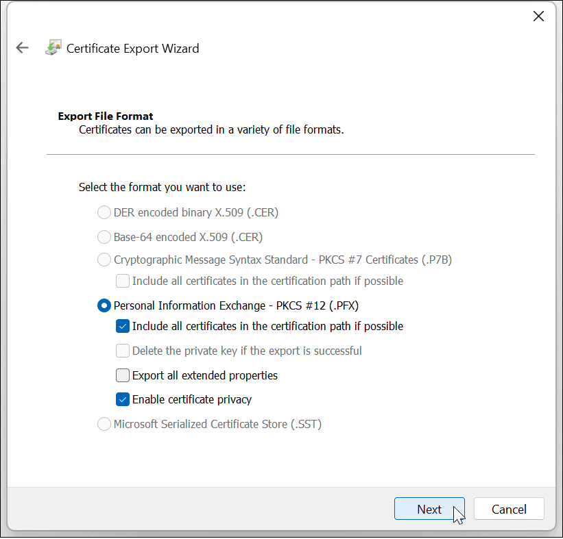 Salaa tiedostot ja kansio Windows 11:ssä