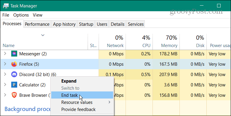 lopeta firefox-prosessin tehtävänhallinta