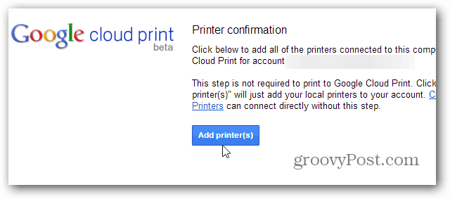 Lisää PRinters Cloud Print