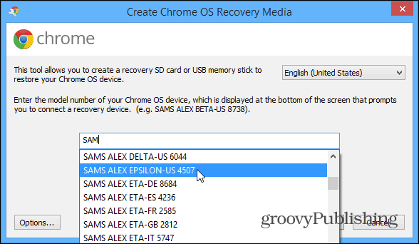 Chrome-käyttöjärjestelmän palautus