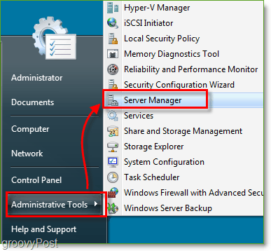 Näyttökuva - Windows Server 2008 Launch Server Manager