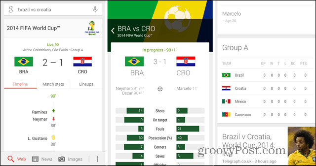 World Cup 2014: Käytä Google Now -palvelua seurataksesi joukkueitasi