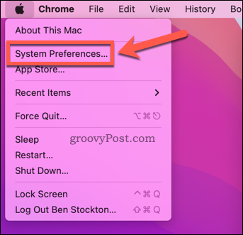 Avaa Järjestelmäasetukset Macissa