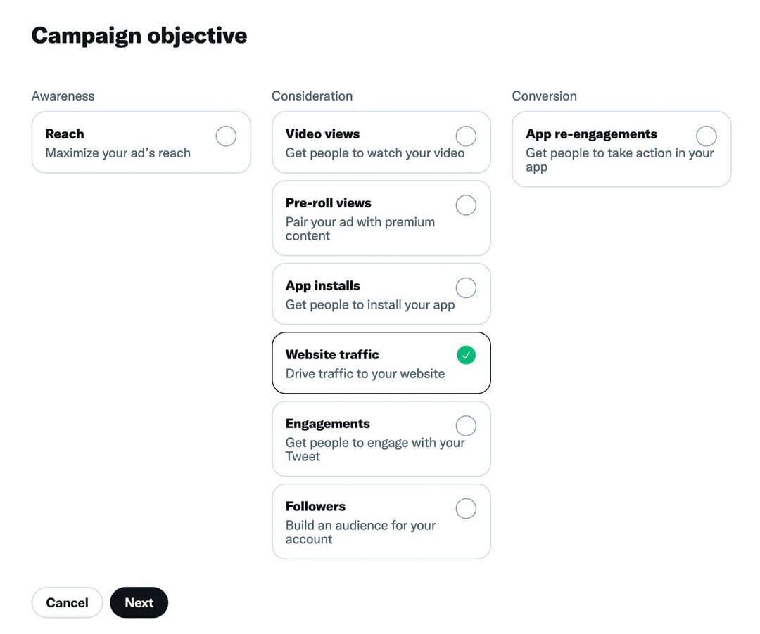 miten-valitse-kampanjan-tavoite-ja-mainosryhmän-tavoite-käyttäen-twitter-pikselin-arvioinnin-verkkosivuston-liikennettä-17