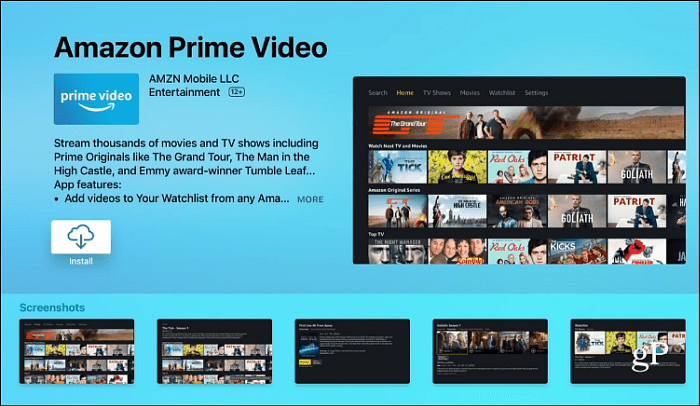 Asenna Amazon Prime Video Apple TV