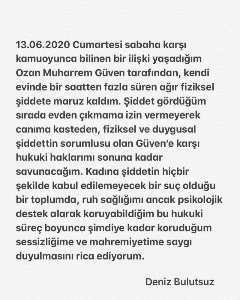 Näyttelijä Ozan Güven on rikkonut Deniz Bulutsuzia!