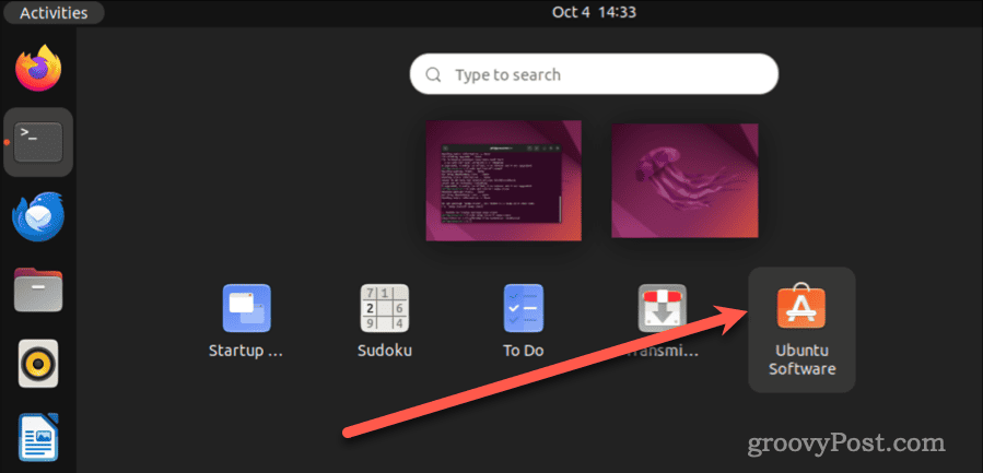 Napsauta Ubuntu-ohjelmistoa