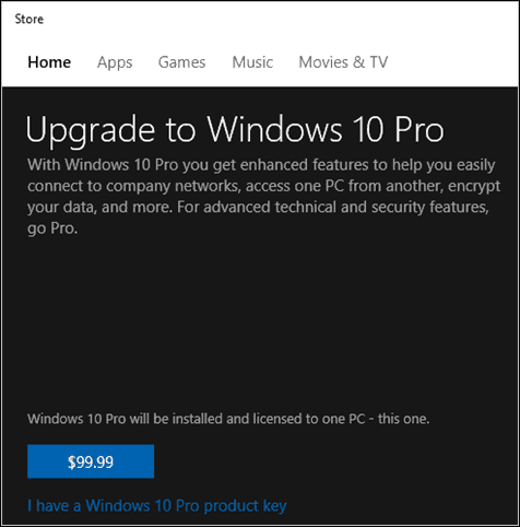 Windows 10 Pro Pack Key Store -myymälä
