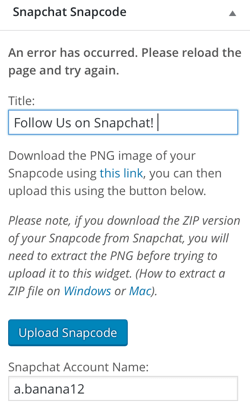 snapchat snapcode widget -laajennus