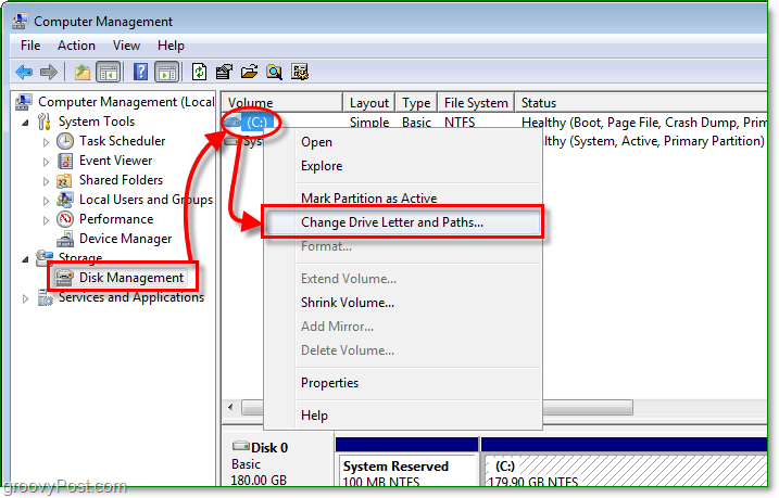 anna levynhallintaominaisuuden avulla muutosaseman kirjain -valintaikkuna Windows 7: ssä