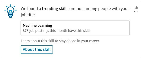 LinkedIn julkaisi uuden ilmoituksen, joka jakaa tarvittavat trenditaidot ihmisten kanssa, joilla on sama työnimike.