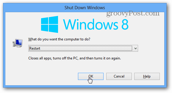 käynnistä Windows uudelleen