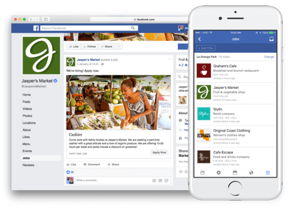 Facebook ottaa käyttöön uusia ominaisuuksia, jotka mahdollistavat työpaikkailmoituksen ja hakemuksen suoraan Facebookissa.