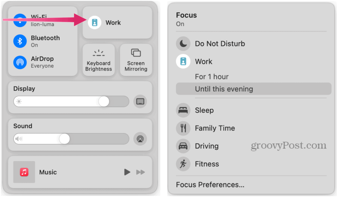 Apple Focusin käyttäminen Macissa parempaan keskittymiseen