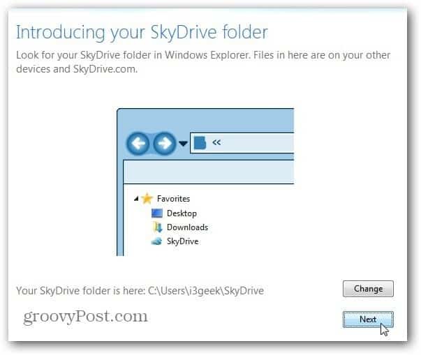 SkyDrive-sijainti
