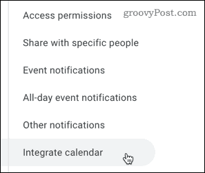 Kalenterin integrointi Google-kalenteriin
